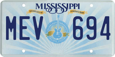 MS license plate MEV694