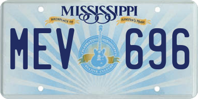MS license plate MEV696