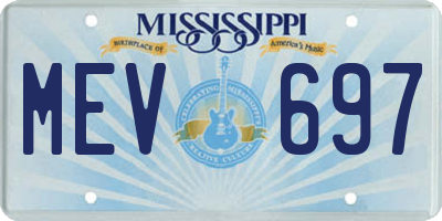 MS license plate MEV697