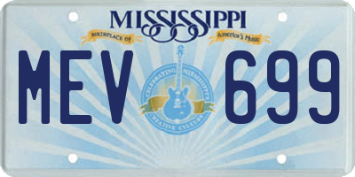 MS license plate MEV699
