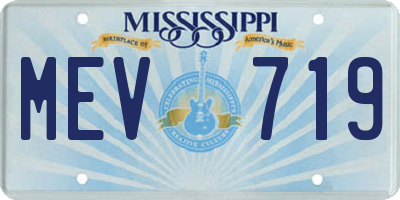 MS license plate MEV719