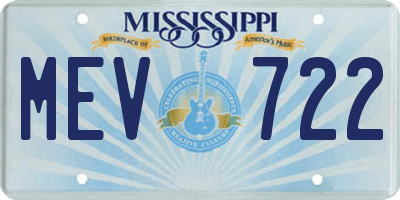 MS license plate MEV722