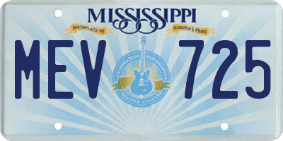 MS license plate MEV725