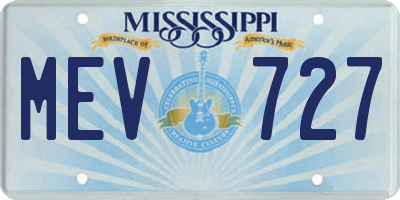 MS license plate MEV727
