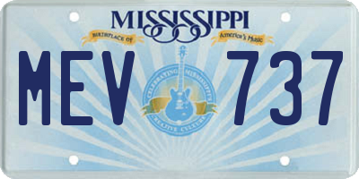 MS license plate MEV737