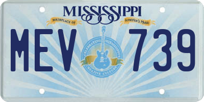 MS license plate MEV739