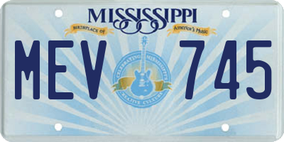 MS license plate MEV745