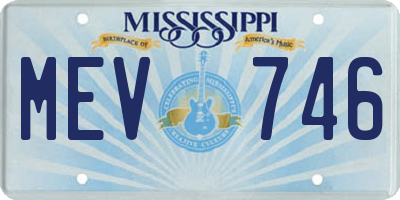MS license plate MEV746