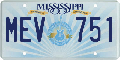 MS license plate MEV751