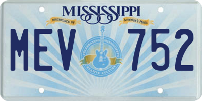 MS license plate MEV752