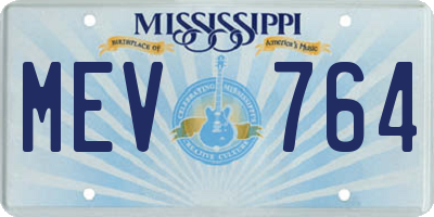 MS license plate MEV764