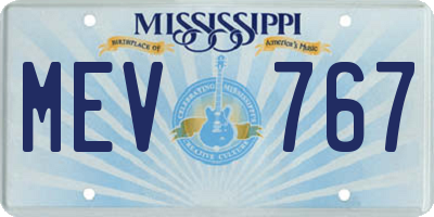 MS license plate MEV767
