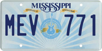 MS license plate MEV771