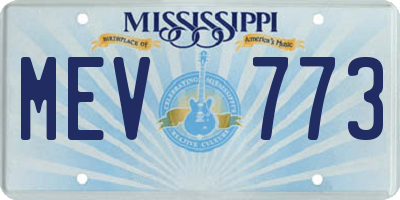 MS license plate MEV773