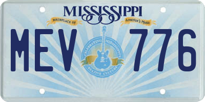 MS license plate MEV776