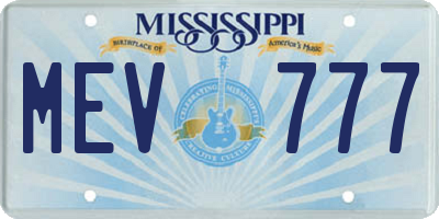 MS license plate MEV777