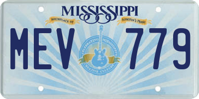 MS license plate MEV779