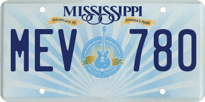 MS license plate MEV780
