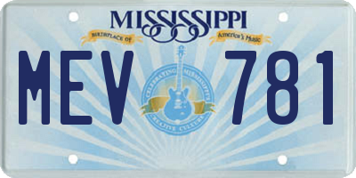 MS license plate MEV781