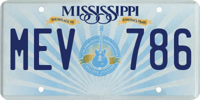 MS license plate MEV786