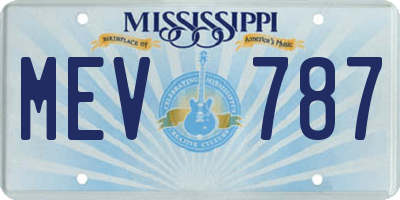 MS license plate MEV787