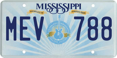 MS license plate MEV788