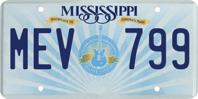 MS license plate MEV799