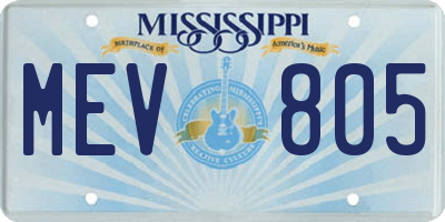 MS license plate MEV805