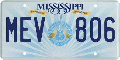 MS license plate MEV806