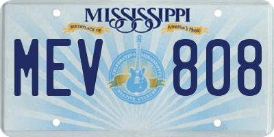 MS license plate MEV808