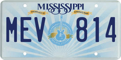 MS license plate MEV814