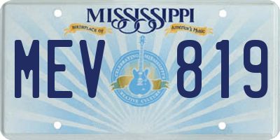 MS license plate MEV819
