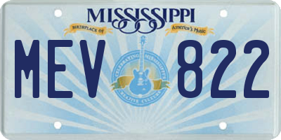 MS license plate MEV822