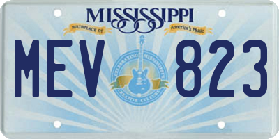 MS license plate MEV823