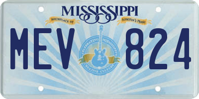 MS license plate MEV824