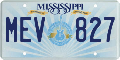 MS license plate MEV827