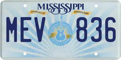 MS license plate MEV836