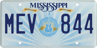 MS license plate MEV844