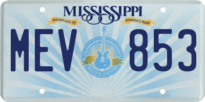 MS license plate MEV853