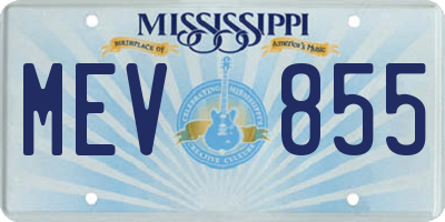 MS license plate MEV855