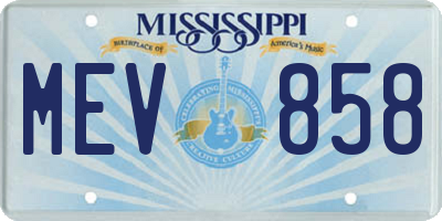 MS license plate MEV858