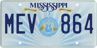 MS license plate MEV864
