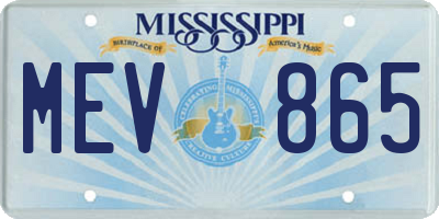 MS license plate MEV865