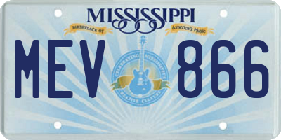 MS license plate MEV866