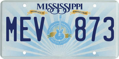 MS license plate MEV873