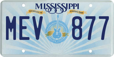 MS license plate MEV877
