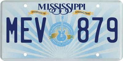 MS license plate MEV879