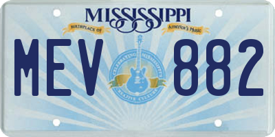 MS license plate MEV882