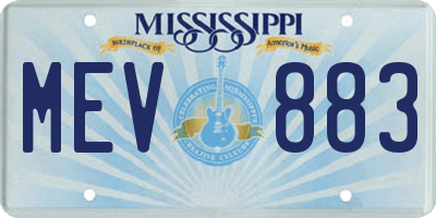 MS license plate MEV883