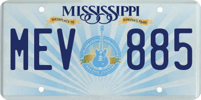 MS license plate MEV885